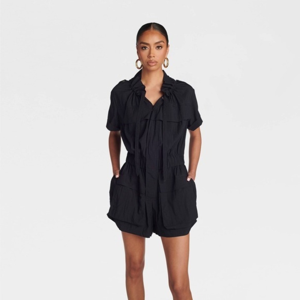KBB by KAHLANA x Target L / Large Short Sleeve The Utility Romper Navy Blue Mini